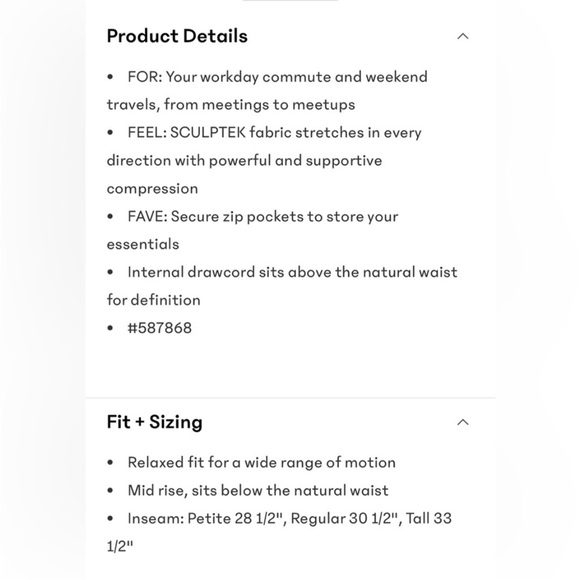 NWT-Athleta Finish Track Pant, Medium Tall - Picture 5 of 6